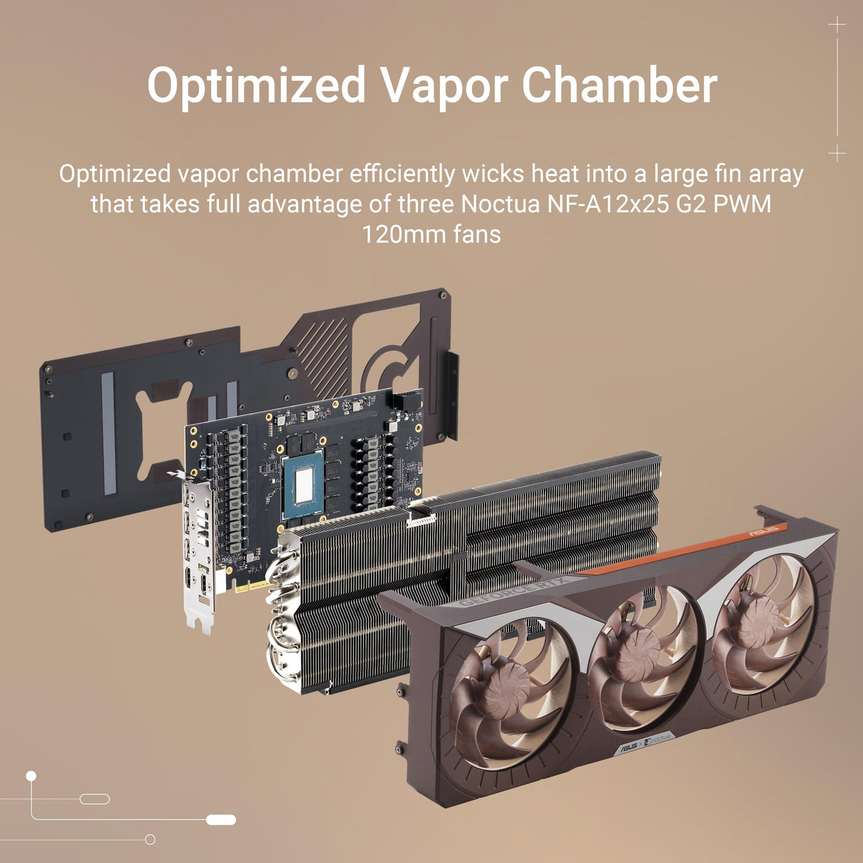 ASUS Tarjeta gráfica GeForce RTX 5080 16 GB GDDR7 Noctua OC Edition Gaming (Nvidia RTX5080, NVIDIA Blackwell, DLSS 4, PCIe 5.0, 2 x HDMI 2.1b, 3X DisplayPort 2.1b, RTX5080-O16G-NOCTUA)