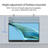 ASUS ZenScreen MB249C - Monitor portátil de 23,8" FHD (1920 x 1080), sin marco, IPS, antirreflejos, USB-C, altavoces, peana, abrazadera en C, gancho para separadores, sostenibilidad ecológica
