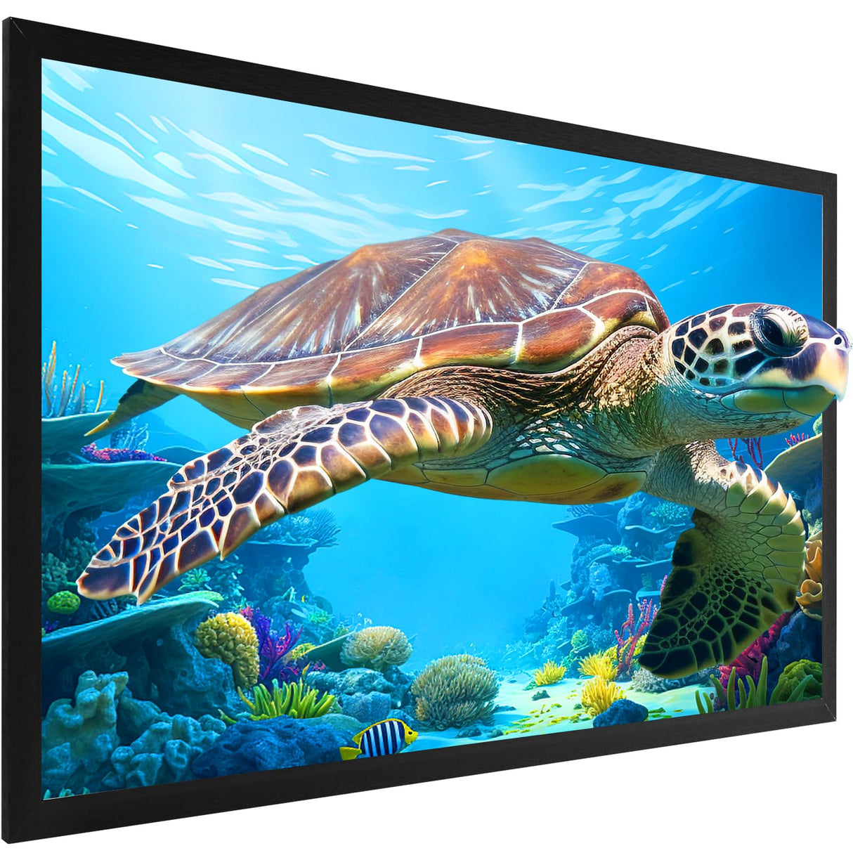 VEVOR Pantalla de Proyector Diagonal 100 Pulgadas de 16: 9, Pantalla de Cine 4K, Proyector Marco de Aluminio, 221 x 124 cm para Películas Portátil Montaje en Pared al Aire Libre, Negro