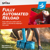 SpyraThree Potente Pistola eléctrica de Agua, Recarga automática, 3 Modos de Juego, indicador LED de Disparo y batería, Alcance de 15 Metros (Rojo)