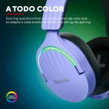 Trust Gaming GXT 491P Fayzo Cascos Gaming Inalámbricos Bluetooth + 2.4 GHz, 7.1 Sonido Envolvente, Batería de 22 Horas, Auriculares Inalámbricos RGB Over-Ear PC PS5 PS4 Switch - Morado