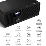 sky vision Dab 70 IR GB – Radio por Internet estéreo Dab+ (FM FM, WiFi, con Conector AUX Plus Cable, Radio Digital, Despertador con Mando a Distancia), Color Negro