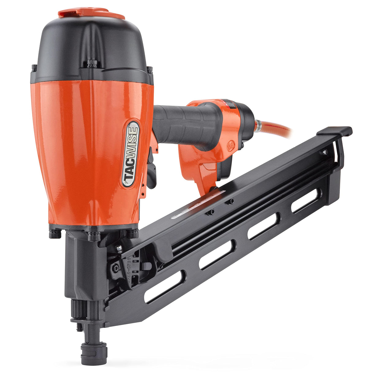TACWISE KSN90V Clavadora Neumática para Clavos en Peine Inclinados, Usa Clavos Inclinados a 21 de 50 a 90 mm de largo y 2,8 a 3,3 mm de diámetro en Tiras de Plástico, Naranja/Negro