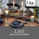 like. by Villeroy & Boch Lave, Set De Vajilla De Loza, 6 Piezas, Aspecto Alfarero, Servicio De Desayuno Para 2 Personas, Gris