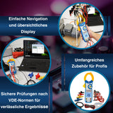 PeakTech 1660 – Pinza amperimétrica con USB, 1000 A CA, 9999 cuentas, multímetro digital, pinza amperimétrica para kW, kWh, kVA, TUV/GS, voltímetro sin contacto, probador de continuidad