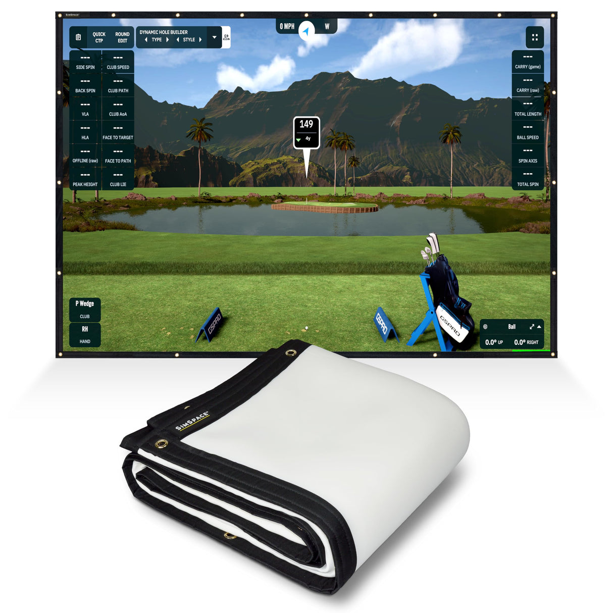 SimSpace Platinum Golf Impact Screen - Pantalla de proyector para simulador de Golf para el hogar, Rendimiento de 4 Capas con Espuma Resistente a los Impactos, reducción de Ruido, claridad Ultra 4K