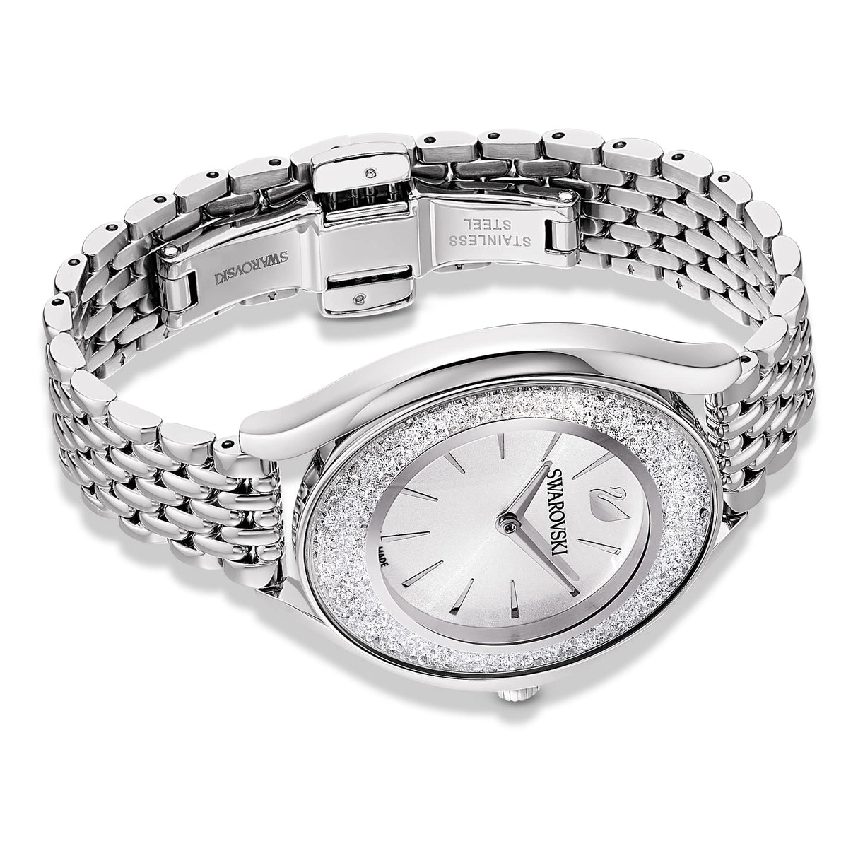 Swarovski Reloj Crystalline Aura, Brazalete de metal, Tono plateado, Acero inoxidable