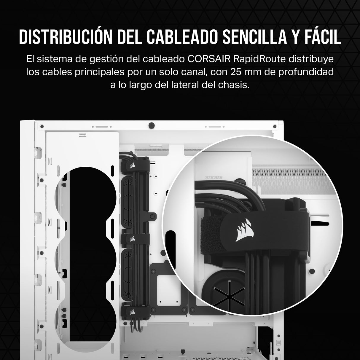 CORSAIR 5000D Core Airflow Caja para PC ATX Torre Media - Sin Ventiladores Incluidos - Panel Lateral de Cristal Templado - Diseño de Gran Flujo de Aire - para Radiadores de 360 mm - Blanco