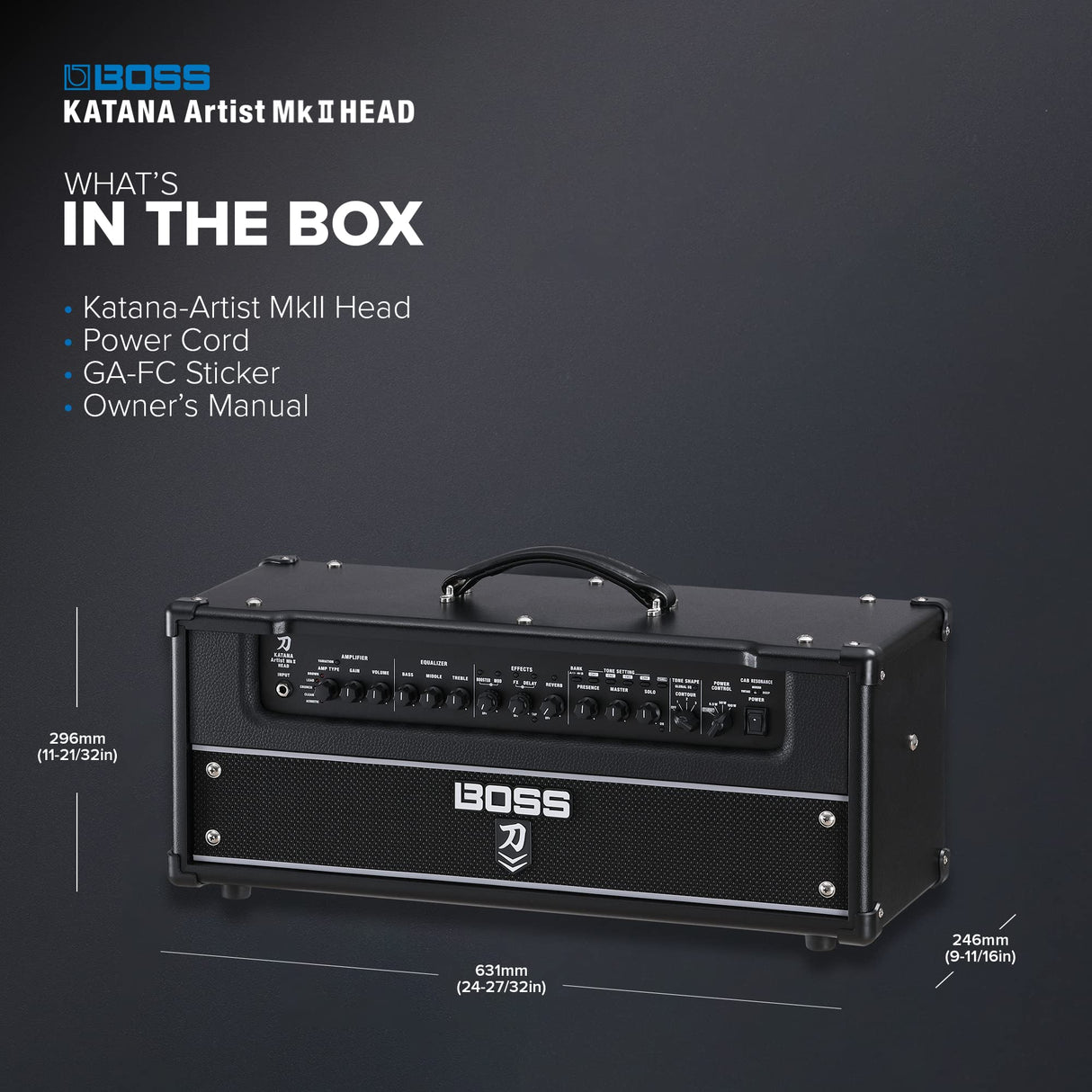 Amplificador de Guitarra BOSS Katana-Artist MkII Head | Cabezal de Amplificador de 100 vatios con Sonido prémium y exclusivas Herramientas para modelar el Sonido | Configuraciones Personalizadas