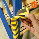 Durable Perfil protector de esquinas C35 magnético, 1 m, paquete de 5 unidades, color amarillo/negro, 1112130
