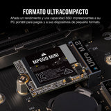 Corsair MP600 Mini 2 TB M.2 NVMe PCIe x4 Gen4 SSD – M.2 2230 – hasta 7.000MB/seg Lectura Secuencial – NAND 3D TLC de Alta Densidad – Ideal para Steam Deck y Microsoft Surface – Negro