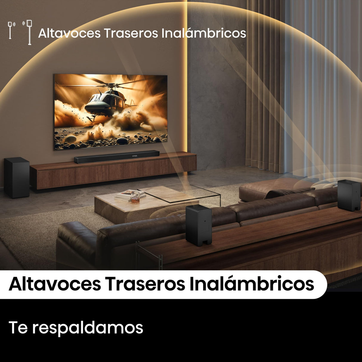 Hisense AX5140Q - Barra de Sonido 5.1.4, 600W, 13 Altavoces, Subwoofer y Altavoces Traseros Inalámbricos, Dolby Atmos, DTS:X, Ecualizador IA, Calibración Automática, Hi-Concerto, EzPlay 3.0