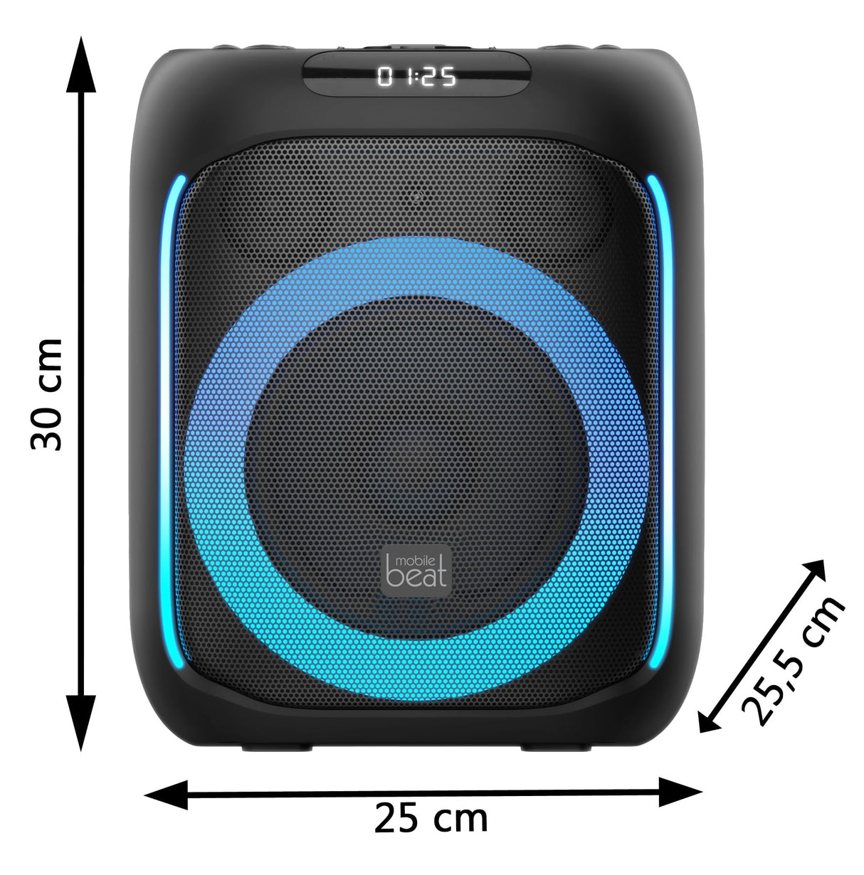 Silva Schneider Mobile Beat SB-TWS 100 BT Soundbox, hasta 7 h de autonomía, Efecto de luz LED, práctica asa, batería, función de Carga USB para Dispositivos externos