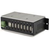 StarTech.com Hub Concentrador Ladrón USB 2.0 de 7 Puertos Industrial - Con protección de 15kV contra Descargas - de Montaje en Carril DIN