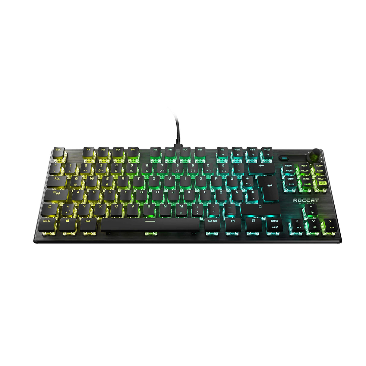 ROCCAT Vulcan TKL Pro Gaming Tastatur Kompakte optische RGB-Gaming-Tastatur mit Linear Red Switch und DE Layout