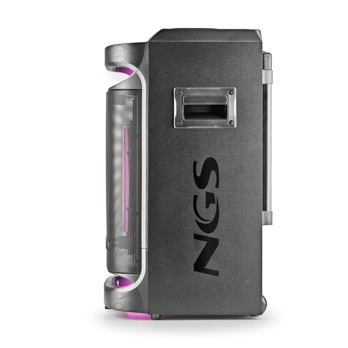 NGS Wild Space 1 - Altavoz portátil Compatible con Tecnología Bluetooth y True Wireless Stereo, Subwoofer + Doble Tweeter (Micro SD/USB/AUX IN/), Ruedas, Color Negro
