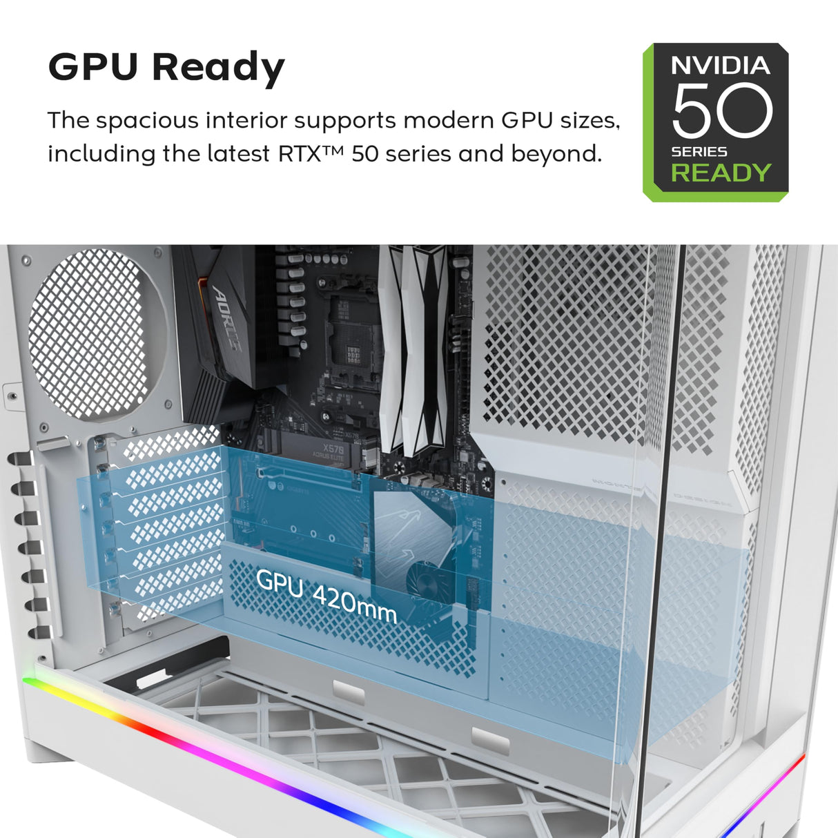 MONTECH HS02, ATX Mid-Tower PC Case, Gaming PC, High-Airflow, Reversible Layout, Sturdy Curved Tempered Glass Front Panel, Sink-in Design, Toolless Panels, Black, US