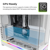 MONTECH HS02, ATX Mid-Tower PC Case, Gaming PC, High-Airflow, Reversible Layout, Sturdy Curved Tempered Glass Front Panel, Sink-in Design, Toolless Panels, Black, US