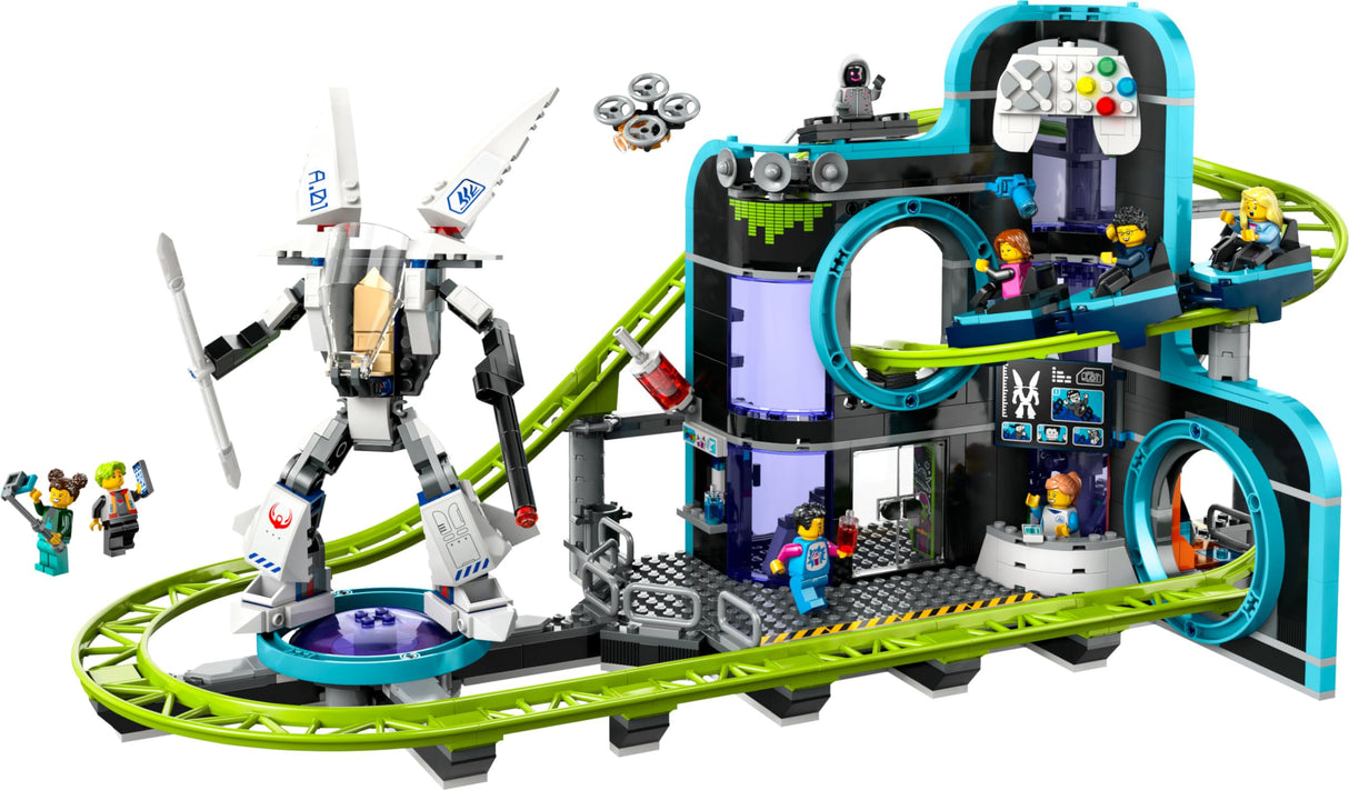 LEGO City Montaña Rusa de Robot World de Juguete para Parque de Atracciones con 8 Minifiguras, Regalo para Niños y Niñas de 8 Años o Más, Juego Creativo de Aventuras 60421