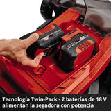 Einhell Cortacésped inalámbrico GE-CM 36/43 Li M-Solo (Ion de Litio, 36 V, hasta 600 m², Ancho de Corte de 43 cm, Ajuste de Altura de Corte Central de 6 Niveles).