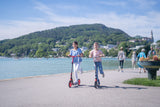 Globber - NL 205 - Patinete plegable de 2 ruedas con suspensión para niños de 8 años + , Blanco - Rosa