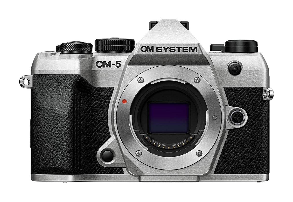 Cámara Micro Cuatro Tercios OM SYSTEM OM-5 Mark II, Sensor Live Mos de 20 MP, estabilización de Imagen de 5 Ejes, Sellado contra la Intemperie IP53, Disparo de Alta resolución a Pulso de 50 MP, Plata