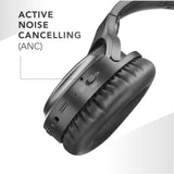 Music Sound - VIBRA - Auriculares Bluetooth inalámbricos con tecnología Active Noise Cancelling - Eliminan el Ruido Ambiental - Diadema Ajustable - 35 Horas de autonomía - Negro
