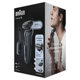 Braun Series 6 60-N7650cc Afeitadora Eléctrica Hombre de Lámina para Barba, con Centro de Limpieza SmartCare, Recortadora Barba, Depiladora Corporal, Uso en Seco y Mojado, Recargable, Inalámbrica,Gris