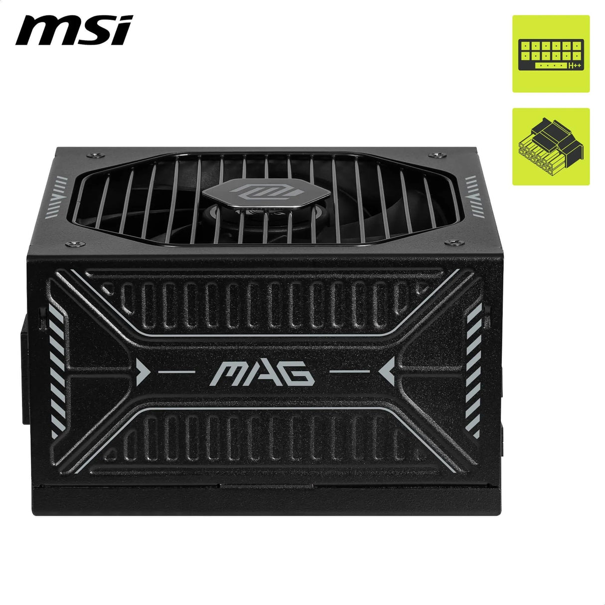 MSI mag A850GLS PCIE5, Fuente de alimentación, 850W, 80 Plus Gold, ATX 3.1, Compatible con GPU PCIe 5.1, 12V-2x6 nativos, Conector 12V-2x6 de Dos Colores, Fuente de alimentación ATX