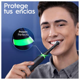 Oral-B iO 6 Cepillo De Dientes Eléctrico Negro con Mango Recargable, 3 Cabezales, 1 Estuche De Viaje, 5 Modos De Cepillado Incluso Blanqueamiento Dental, Sensor De Presión, Diseñado Por Braun
