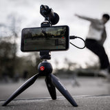 Shure MV88+ Micrófono de Condensador Kit de vídeo estéreo Digital para Apple y Android, con Cable, con trípode Manfrotto PIXI, Abrazadera para teléfono, Soporte y Cables iOS y USB-C