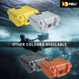 PELI 1200 Maleta fotográfica resistente al agua, al polvo y a los impactos, IP67 estanca e impermeable al polvo, 4L de capacidad, fabricada en EE.UU., con espuma personalizable, color gris