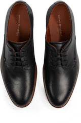 Tommy Hilfiger Calzado Derby Hombre Thunit Leather con Puntera Redonda, Negro (Black), 42