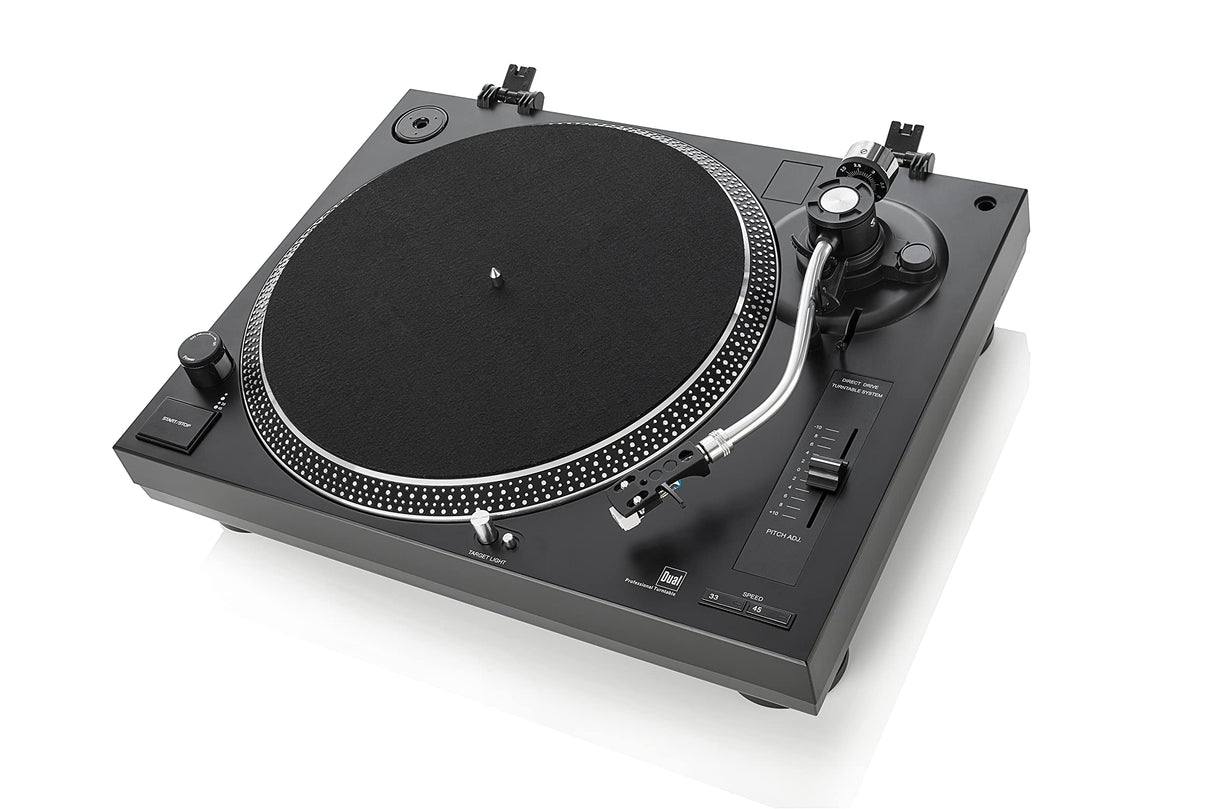 Dual DTJ 301.1 USB - Tocadiscos para DJ (33/45 U/min, control de velocidad, sistema fonocaptor magnético, iluminación de agujas, cable USB), color negro [Importado de Alemania]