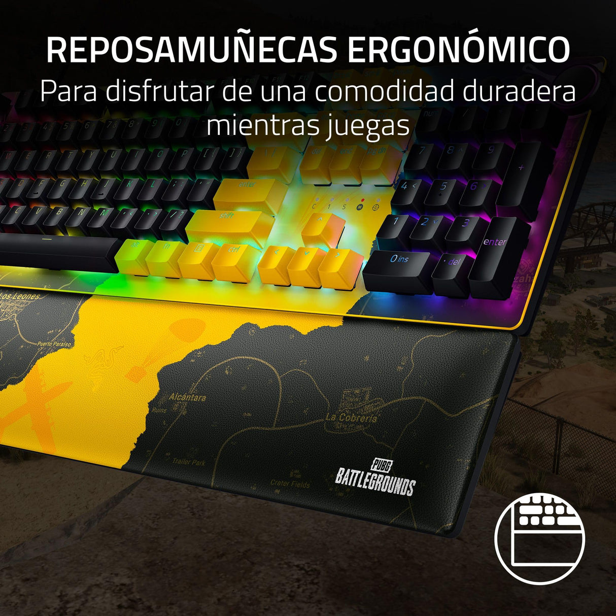Razer Huntsman V2 (Red Switch) - Teclado óptico para Juegos prácticamente sin latencia (reposa-Palmas, mandos, 4 Teclas Multimedia, Tapas de Teclas Doubleshot PBT) US-Layout, PUBG Edición