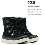 Sorel Explorer Joan WP, Botas de invierno impermeables, Mujer, Black Fawn Explorer 2 Joan Faux Fur, 39.5 EU