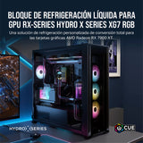 Corsair Hydro X Series XG7 RGB RX 7900 XTX Bloque de refrigeración líquida para GPU - para AMD Radeon™ RX 7900 XTX - Bloque de refrigeración líquida para GPU de Cobre - Negro