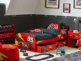 Disney Lightning McQueen Toddler Cama con almacenaje, Engineered Wood, Red, Small