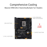 Asus TUF Gaming B760-PLUS WiFi D4 - Placa Base ATX Intel LGA 1700 (PCIe 5.0, Tres PCIe 4.0 M.2, VRM de 12+1 Fases, 2.5Gb Ethernet, DisplayPort, HDMI, USB 3.2 Gen 2 Type-C Frontal, Aura Sync)