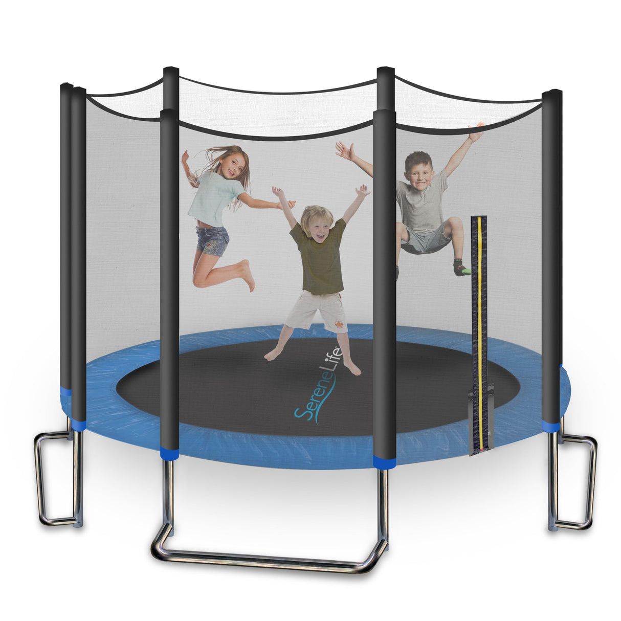 SereneLife trampolin Exterior, Cama Elastica, con Red de Seguridad, Estable, Revestimiento antioxidante