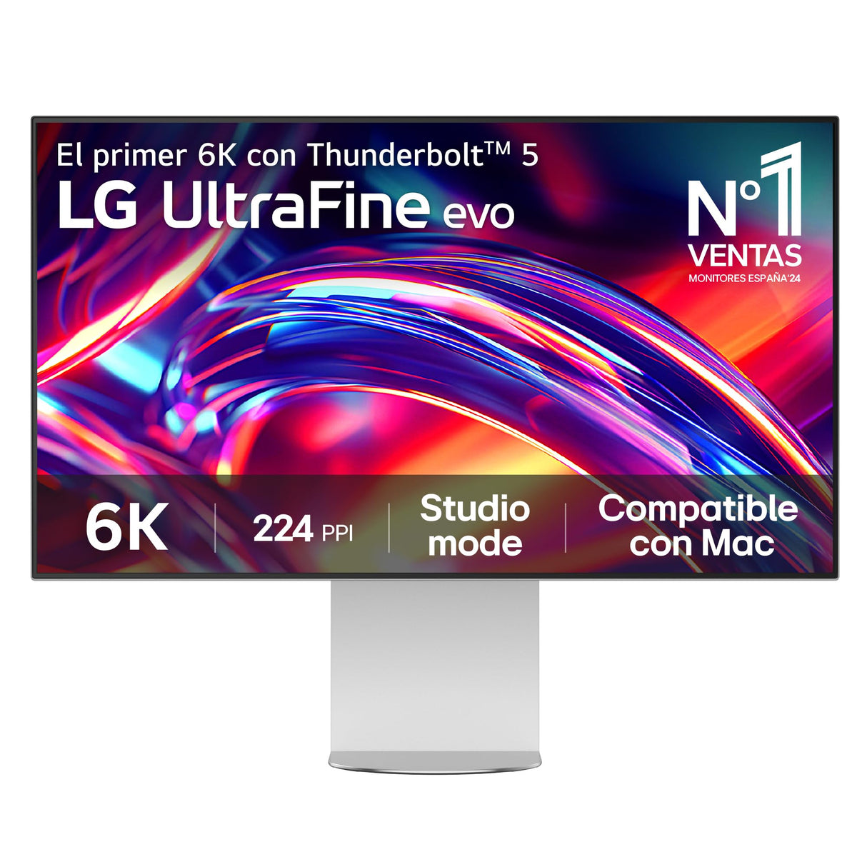 LG 32U990A-S - Monitor Ultrafine 6K, 31,5'', (6144 x 3456), IPS Black 16:9, HDR10, Display HDR600, 450 nits, 60Hz, Super Resolution+, Black Stabilizer, HDMI 2.1, Inclinación/Altura/Pivote, Plata