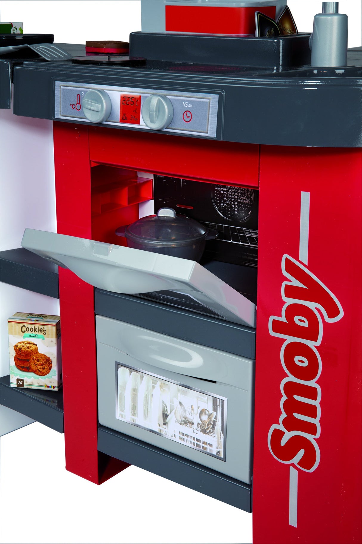 SMOBY- Kitchen Studio XXL Bubble con 38 accesorios, simula el efecto del agua hirviendo, refrigerador, horno, lavavajillas, dispensador de hielo, cafetera, 7600311025