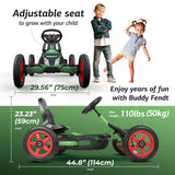 Fendt- Berg Luftreifen und Freilauf Buddy Fendt Go-Kart-Vehículo Infantil, Individual, Color Verde, Kinderspielzeug, für Kinder im Alter Von 3-8Jahren (24.21.54.00)