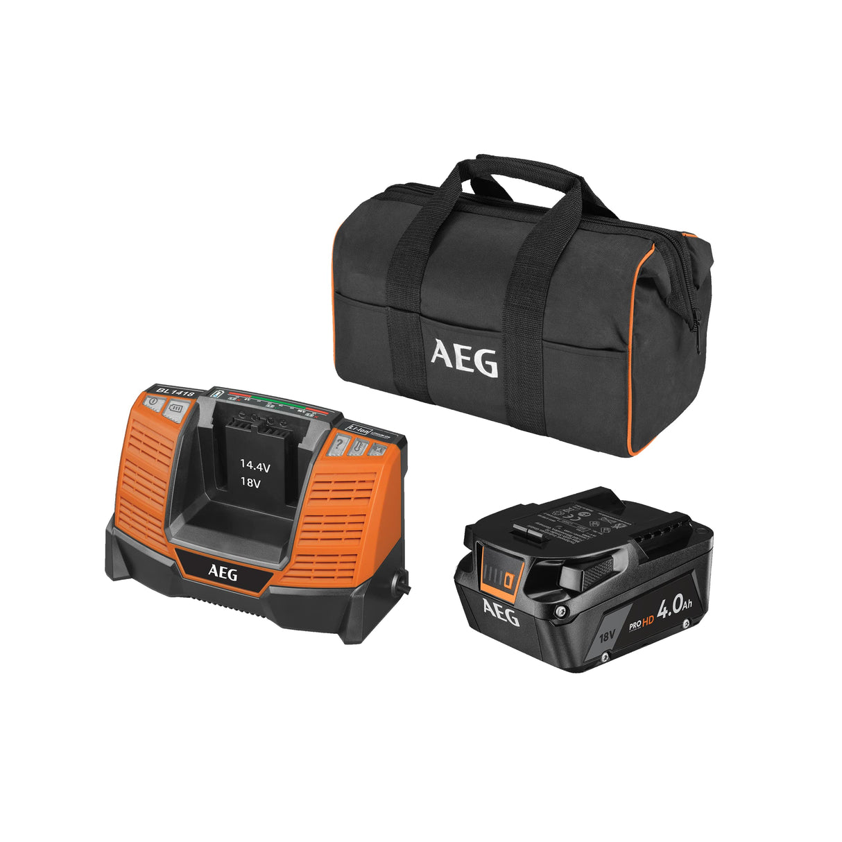 Set de Cargador y baterías Recargables AEG Powertools Pro Lithium Setl1840shd 18 V 4 Ah