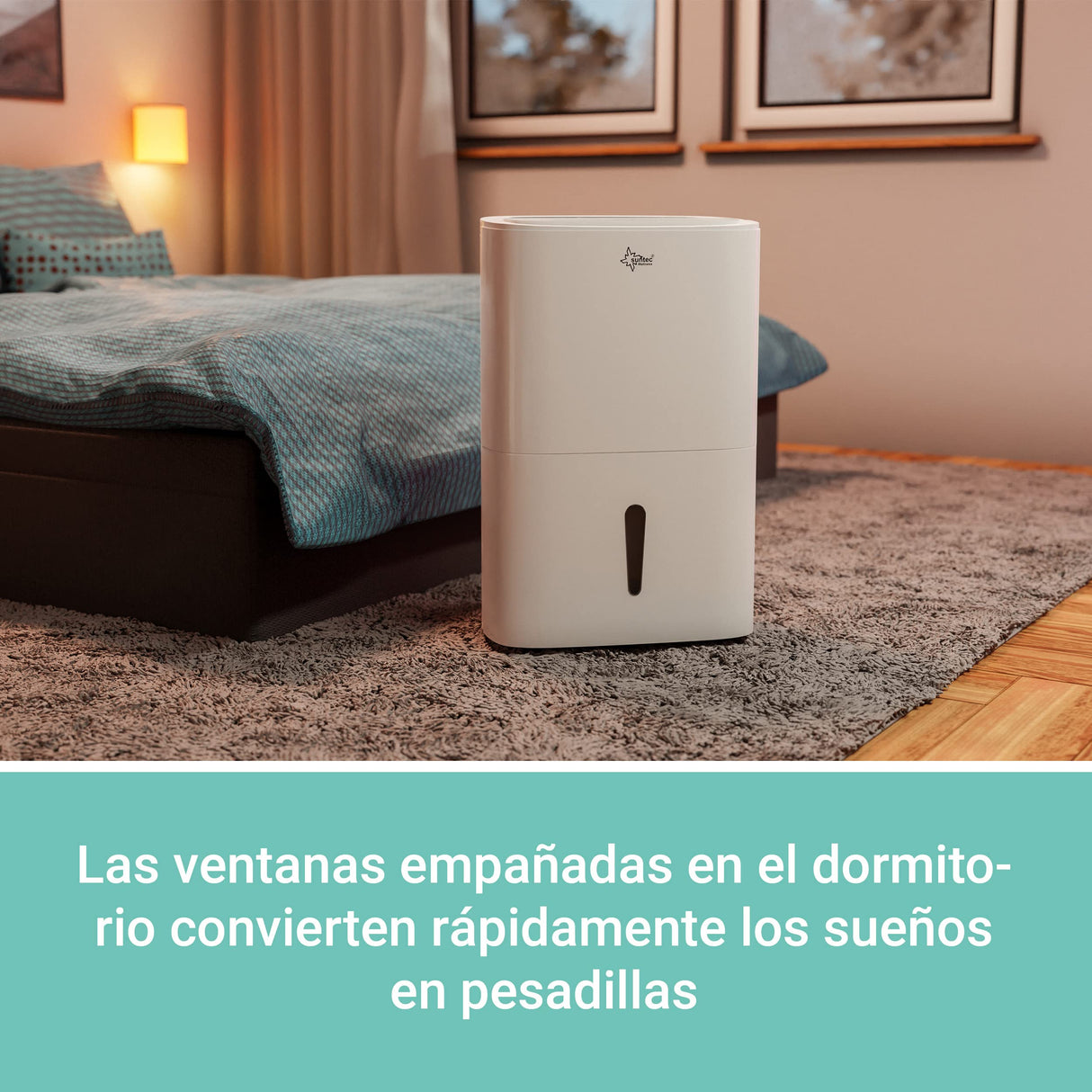Deshumidificador SUNTEC DryFix 50 select APP - Para habitaciones de hasta 180 m2 o 450 m3 - con control por app - Deshumidificador de habitaciones Smart Home con deshumidificación de 50 l/día
