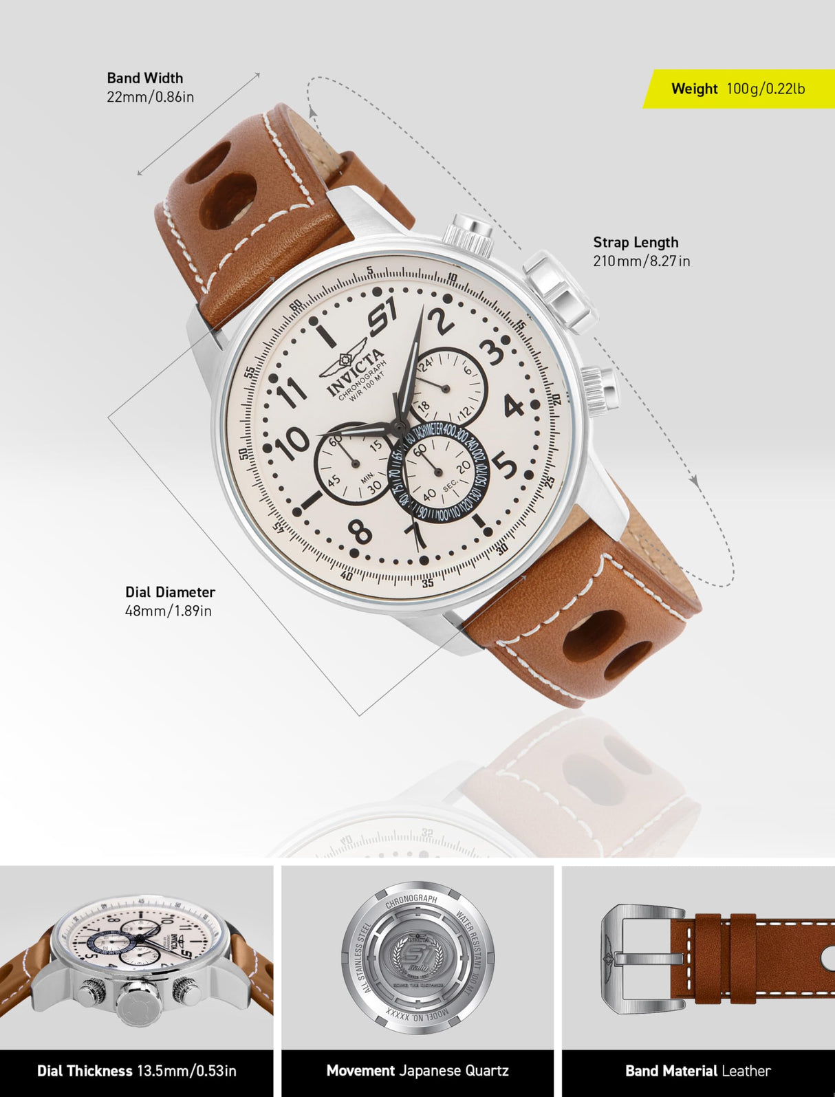 Invicta S1 Rally Reloj Cuarzo para Hombre de acero inoxidable - 48mm