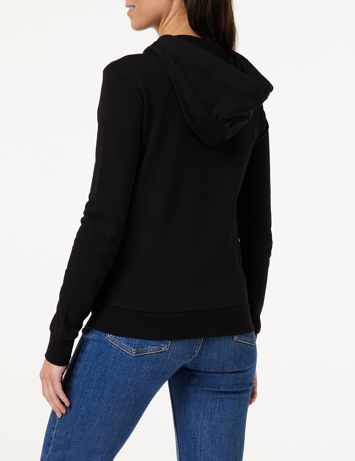 Armani Exchange Icono, con Capucha, Logotipo Dorado Lateral, Cremallera Sudadera, Negro, M para Mujer