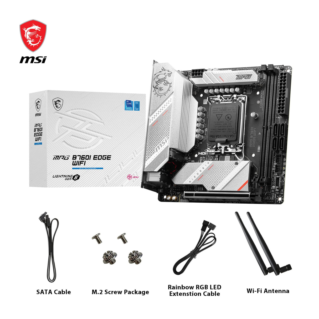 MSI MPG B760I Edge WiFi (zócalo 1700/B760/DDR5/S-ATA 6Gb/s/Mini ITX)