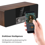 TechniSat DIGITRADIO 3 - Sistema Compacto de Radio Estéreo Dab (Dab+, FM, Reproductor de CD, Bluetooth, USB, Conexión para Auriculares, Entrada AUX, Radio Reloj Despertador, Pantalla OLED) Nogal