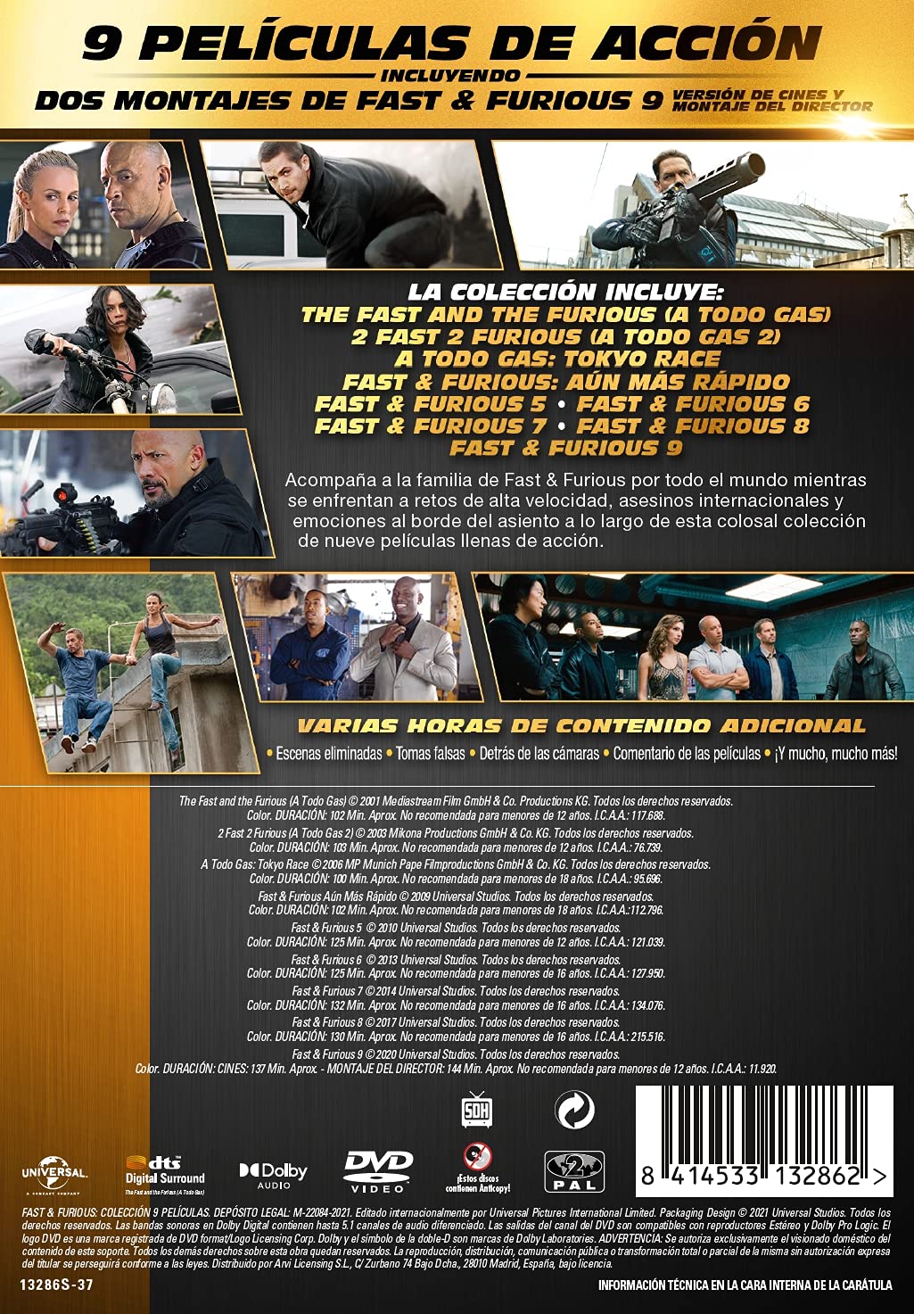 Fast & Furious Pack 1-9 [DVD]
